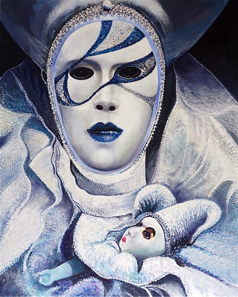 venice carnival mask painting contemporary art — Paintings of Carnival Masks for sale