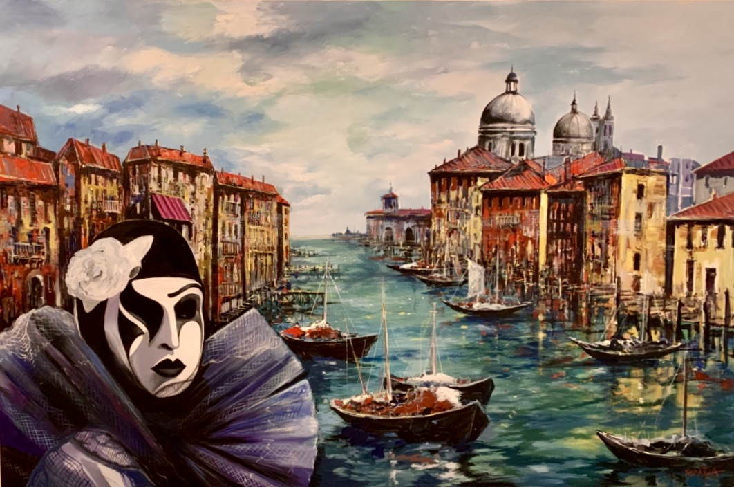 Image accompanying Paintings of Carnival Masks for sale